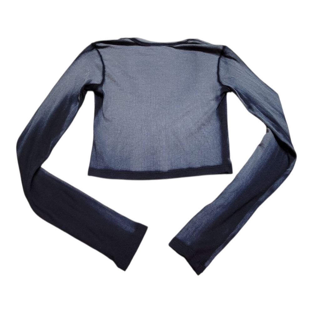 NWT $125 COTTON CITIZEN Verona Crop U Neck In Navy Cast Stretchy XS - Picture 3 of 5